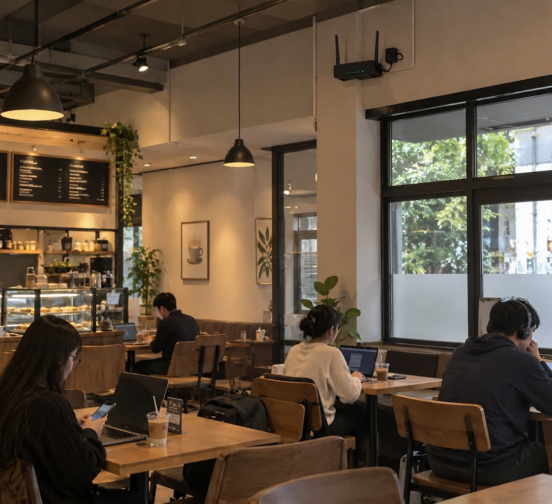 Penggunaan Wi-Fi di Cafe