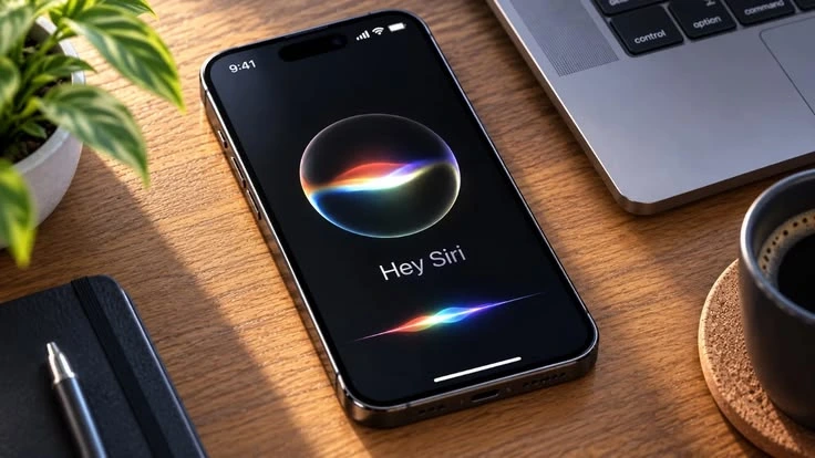 Siri sebagai asisten suara pada layar iPhone